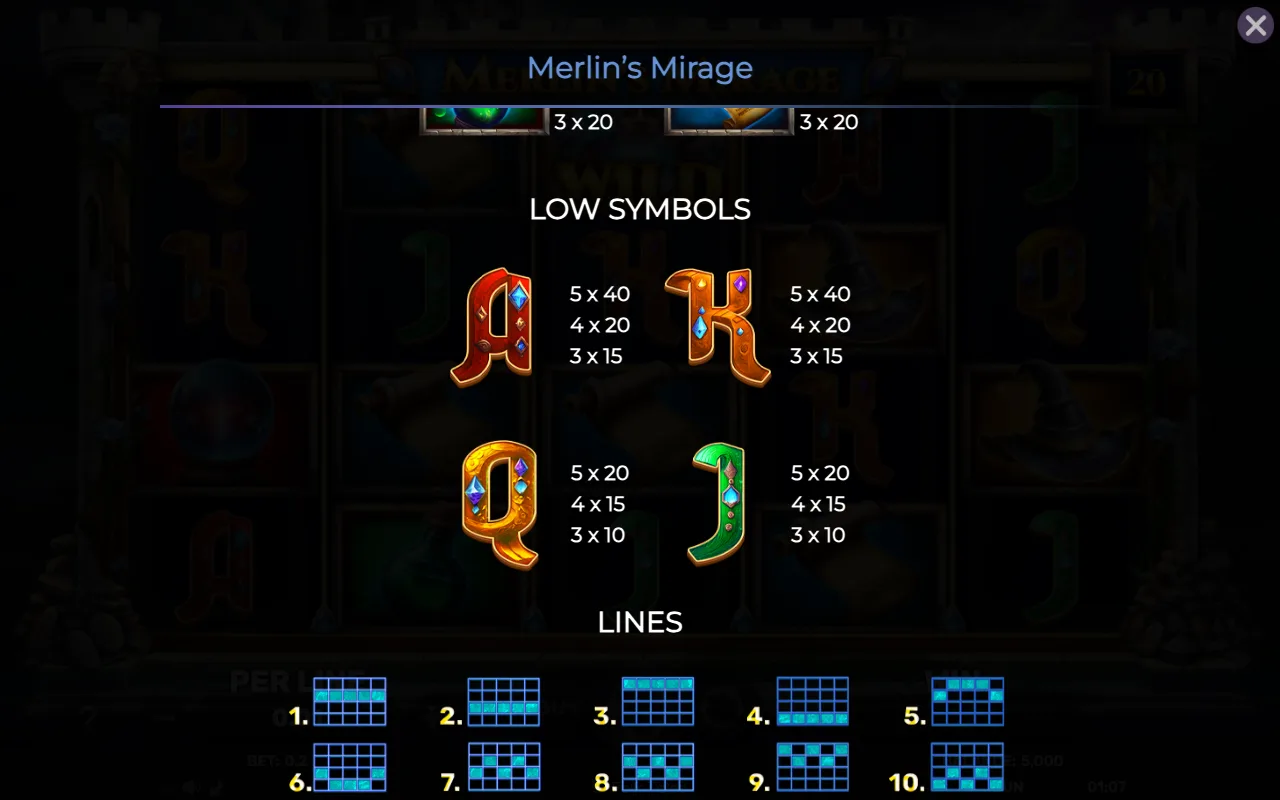 Low symbols — Merlins Mirage
