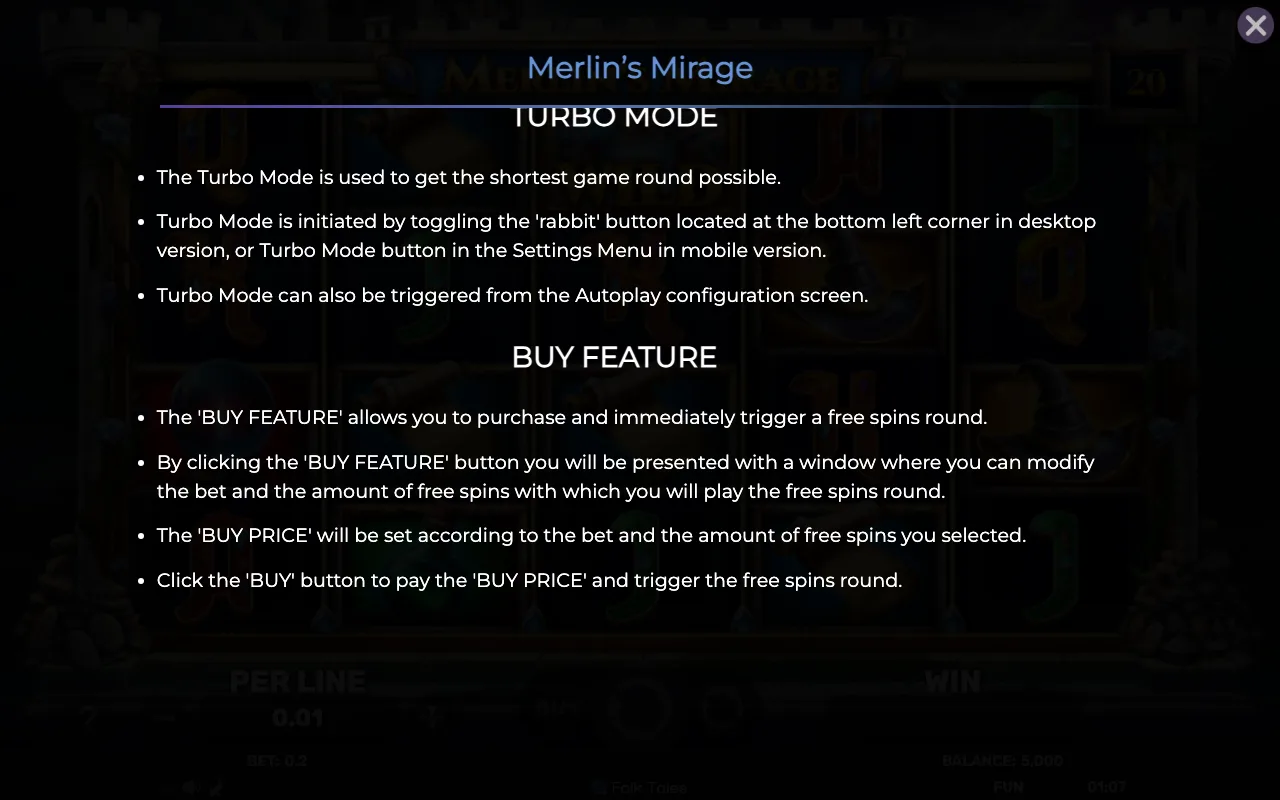Buy feature — Merlins Mirage