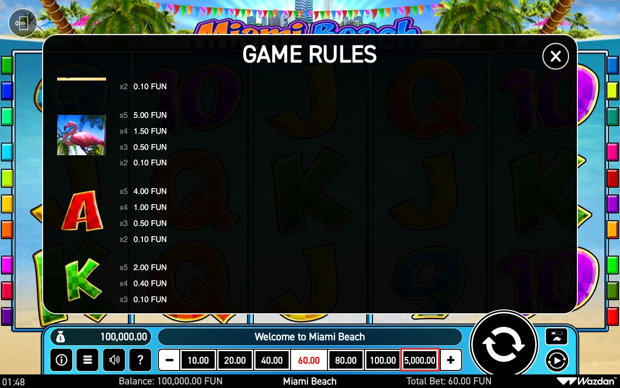 Game rules, page 3 — Miami Beach
