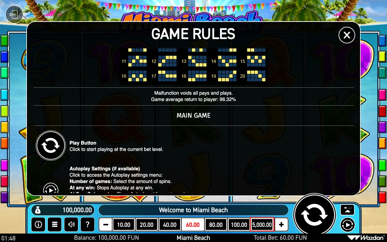 Game rules, page 4 — Miami Beach