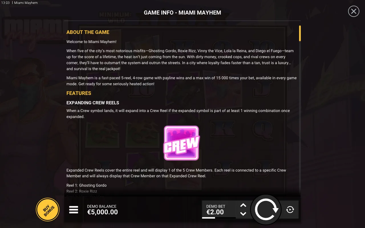 Game rules, page 1 — Miami Mayhem