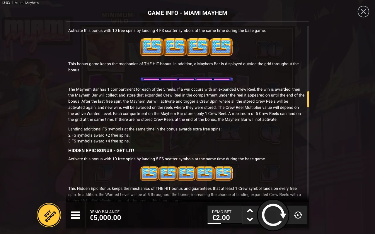 Game rules, page 5 — Miami Mayhem