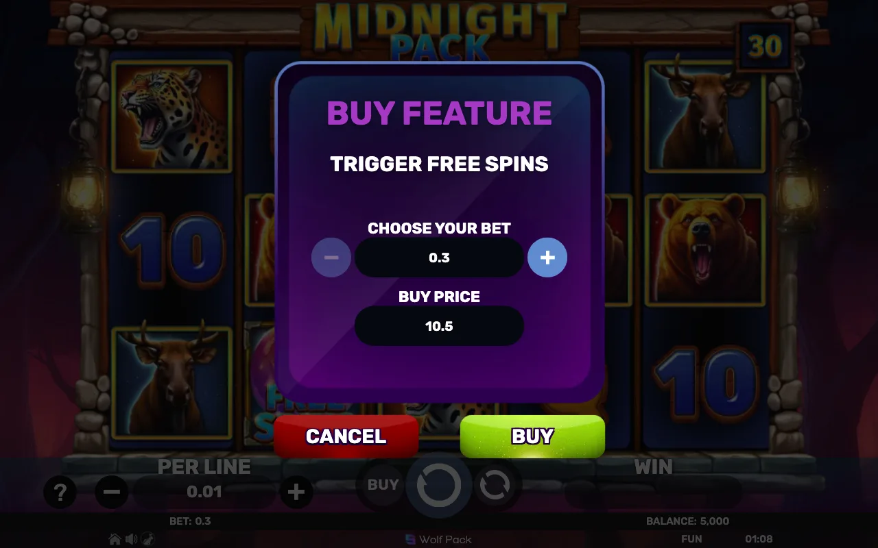 Buying the feature — Midnight Pack