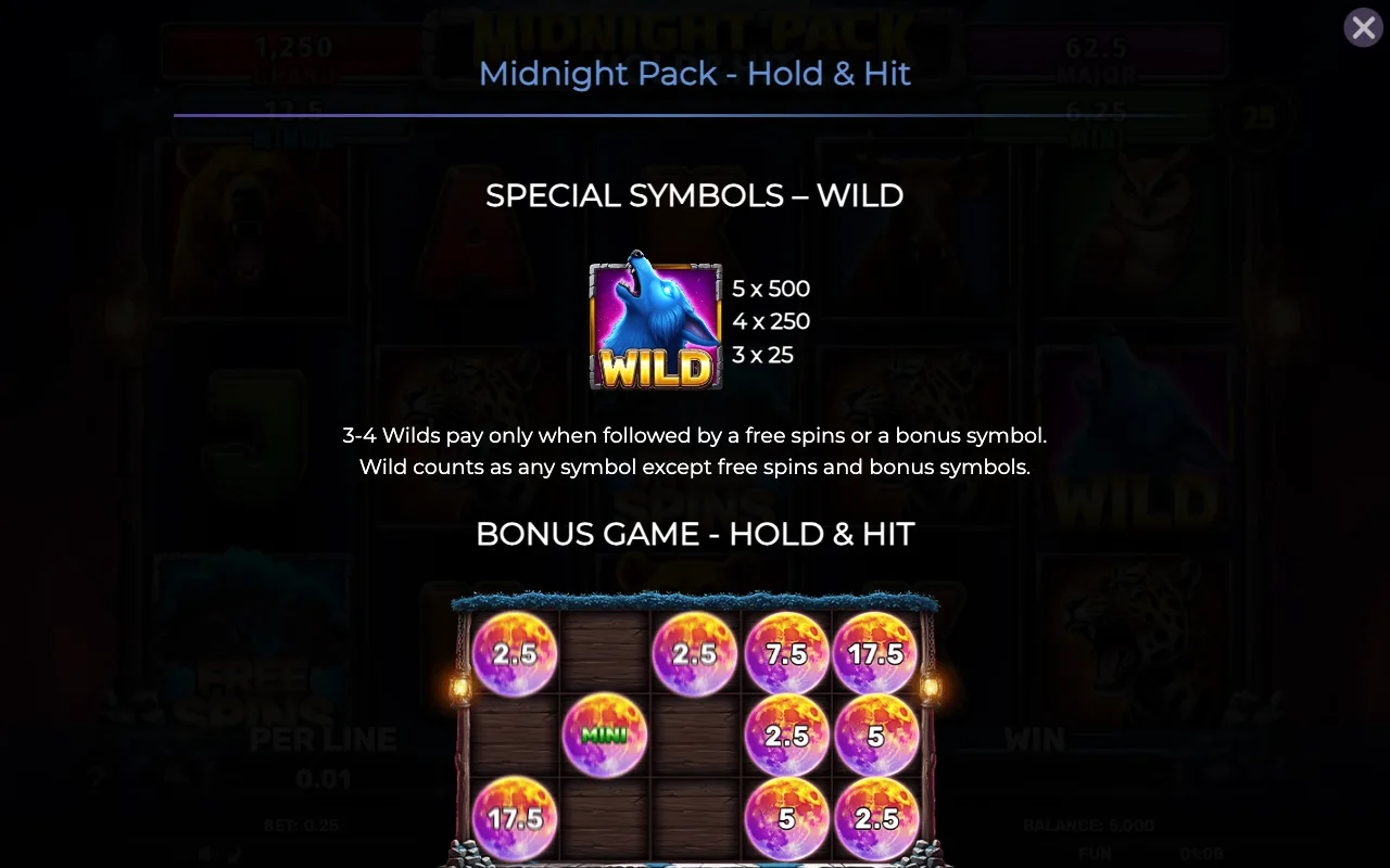 Special symbols - wild — Midnight Pack Hold Hit