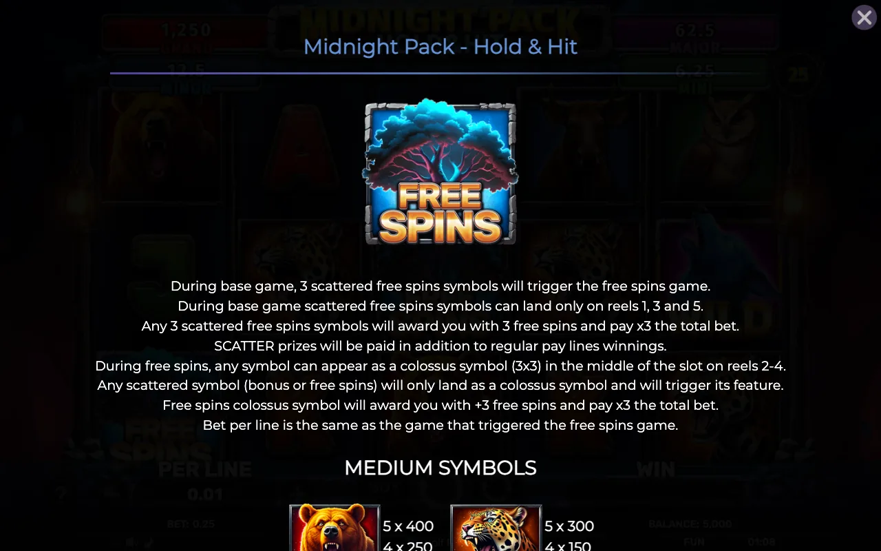 Game rules, page 3 — Midnight Pack Hold Hit