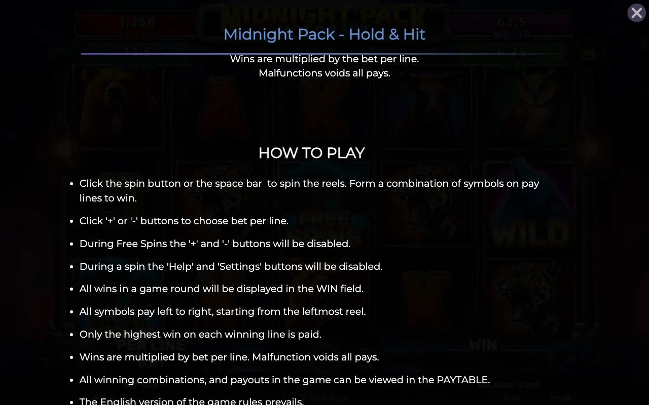 How to play — Midnight Pack Hold Hit