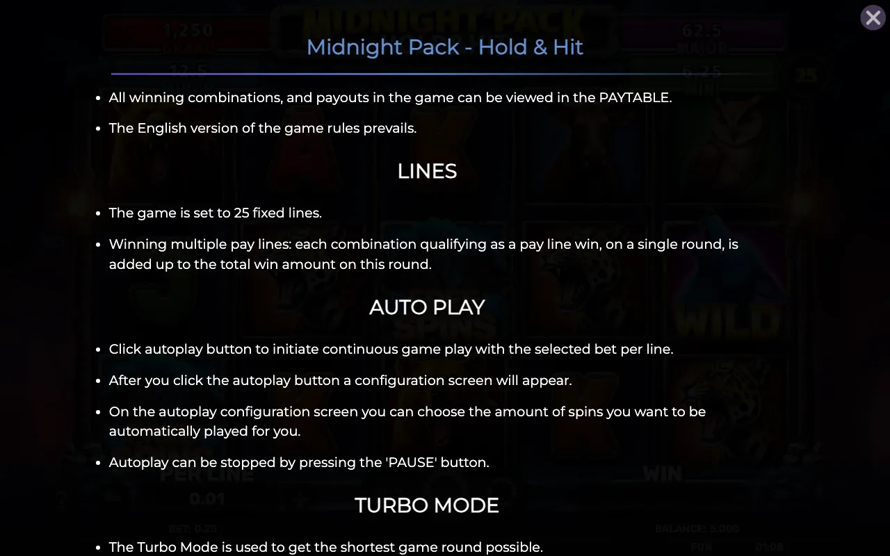 Lines — Midnight Pack Hold Hit