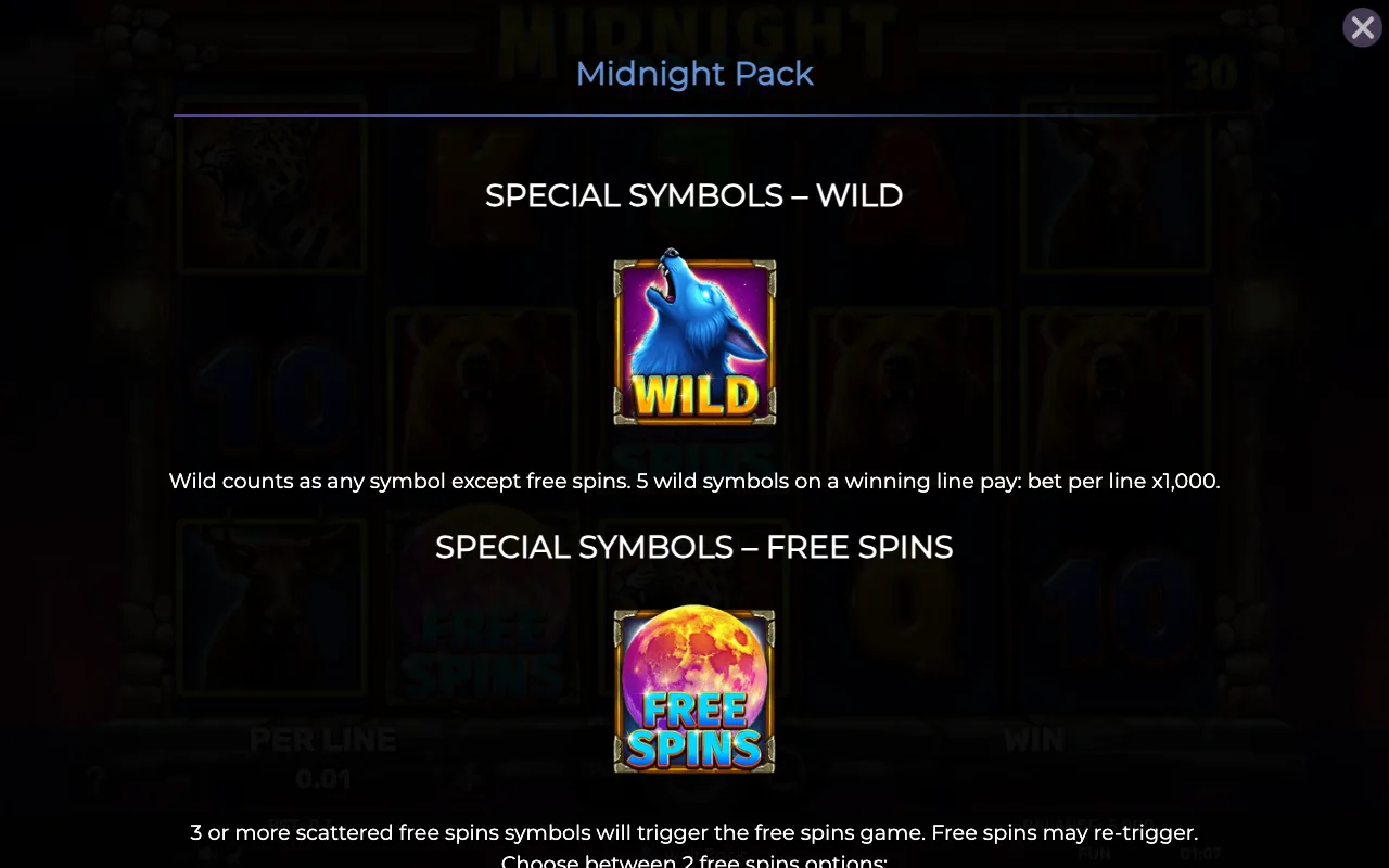 Special symbols - wild — Midnight Pack