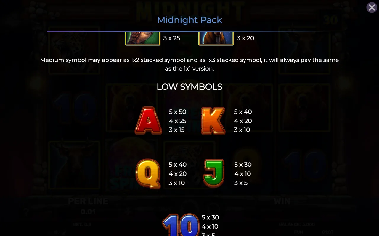 Low symbols — Midnight Pack