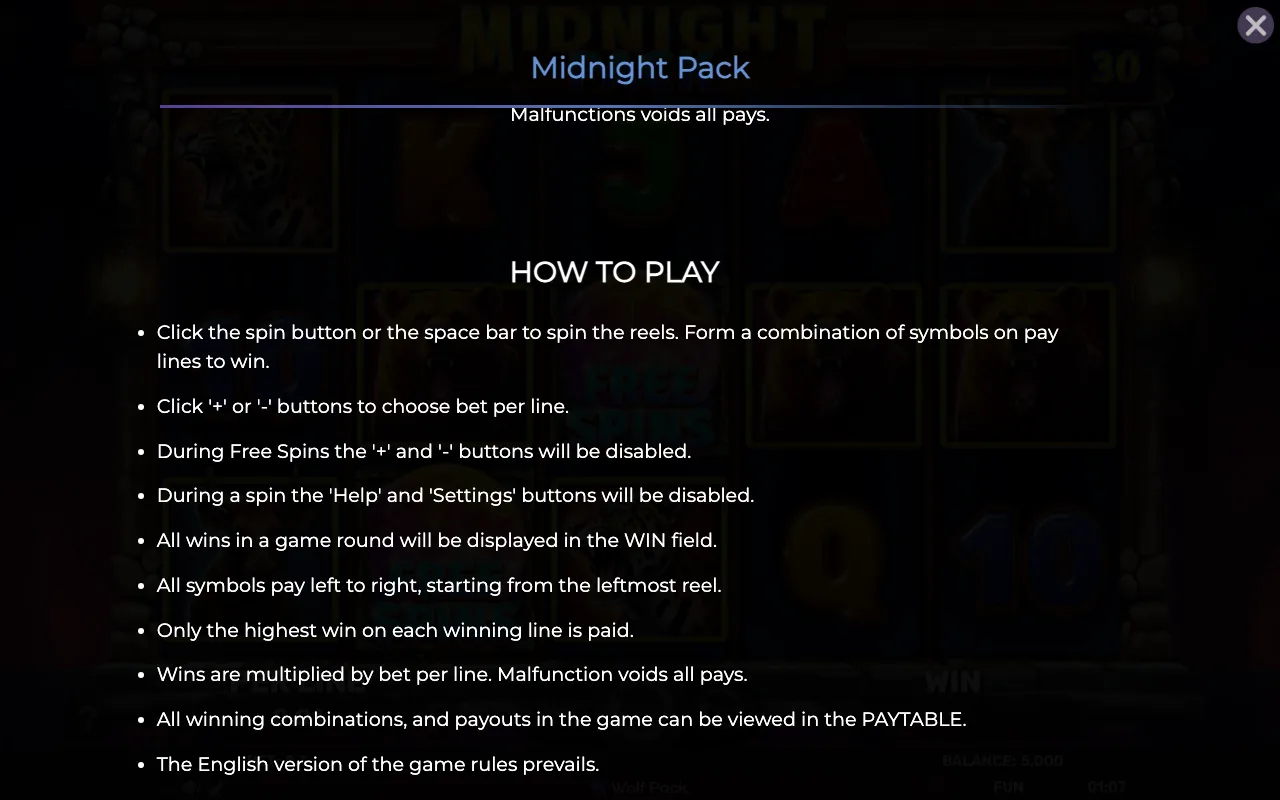 How to play — Midnight Pack