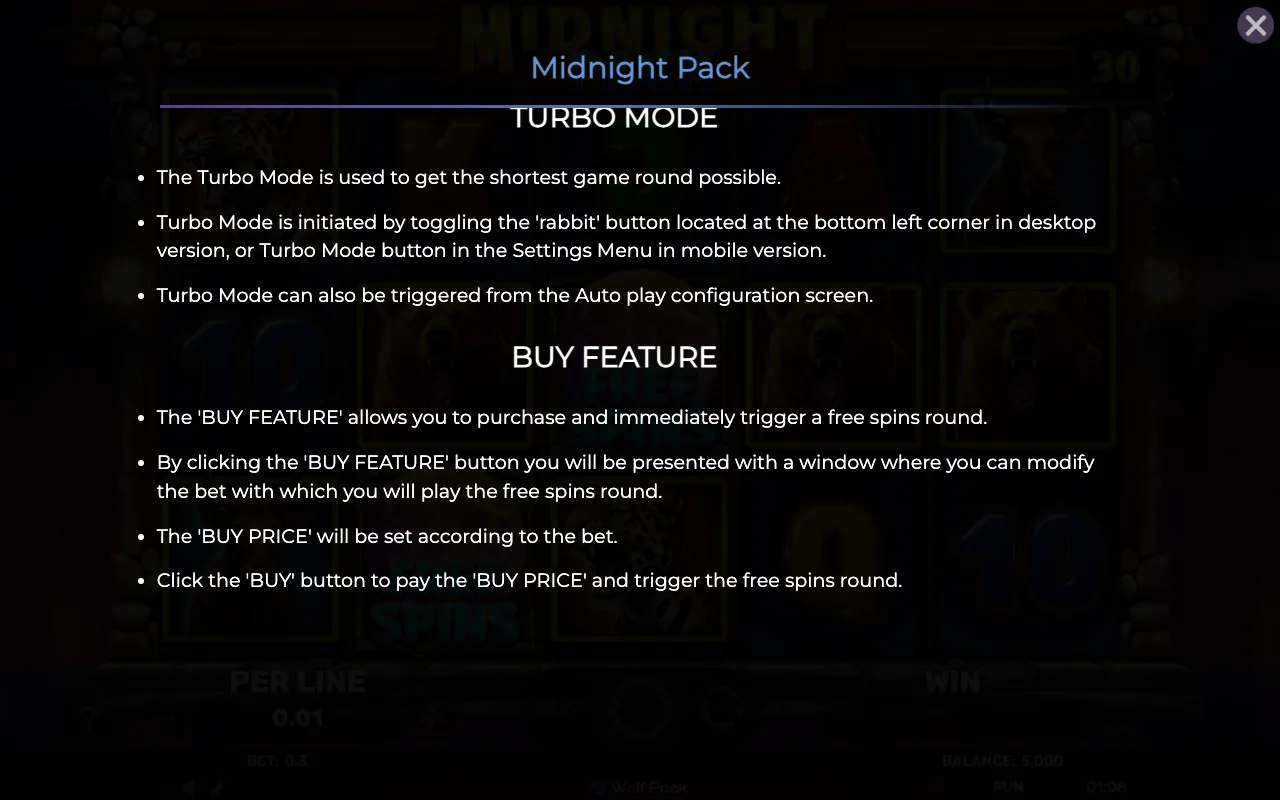 Game rules, page 7 — Midnight Pack