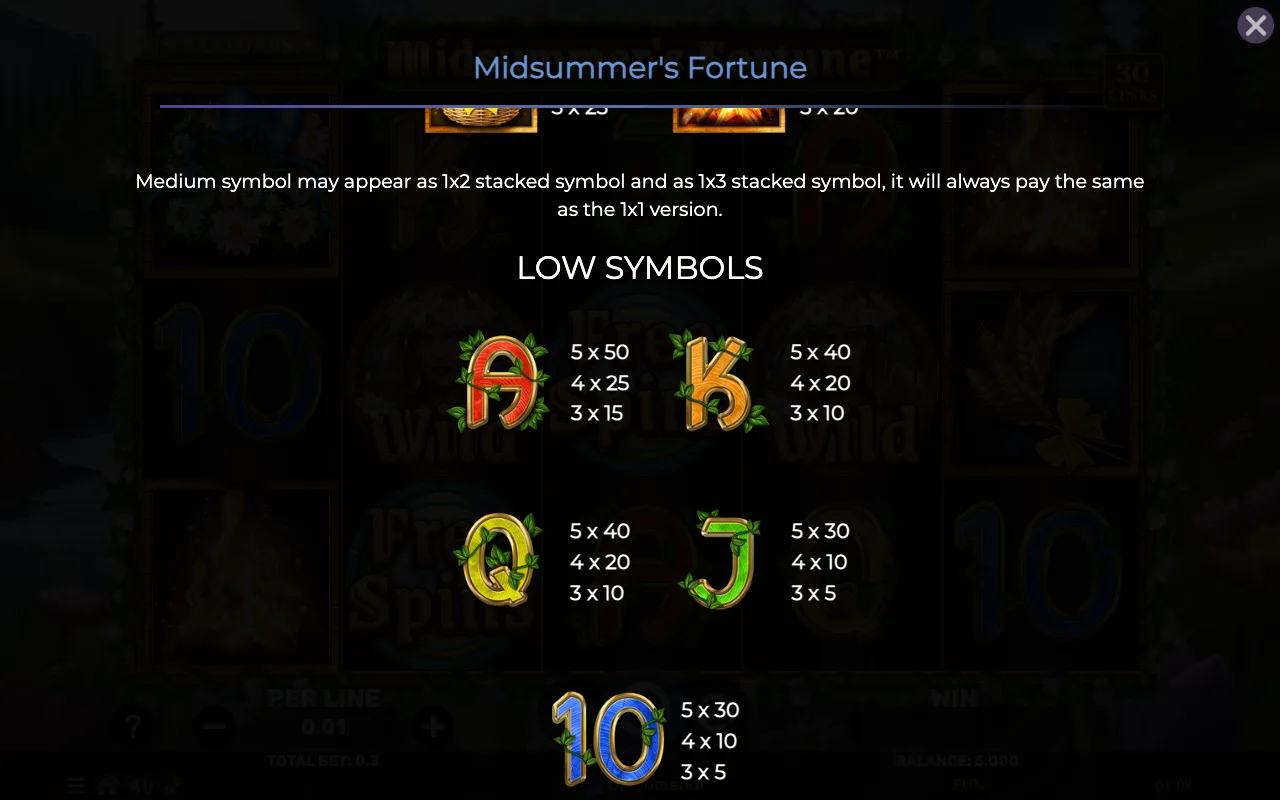 Low symbols — Midsummers Fortune