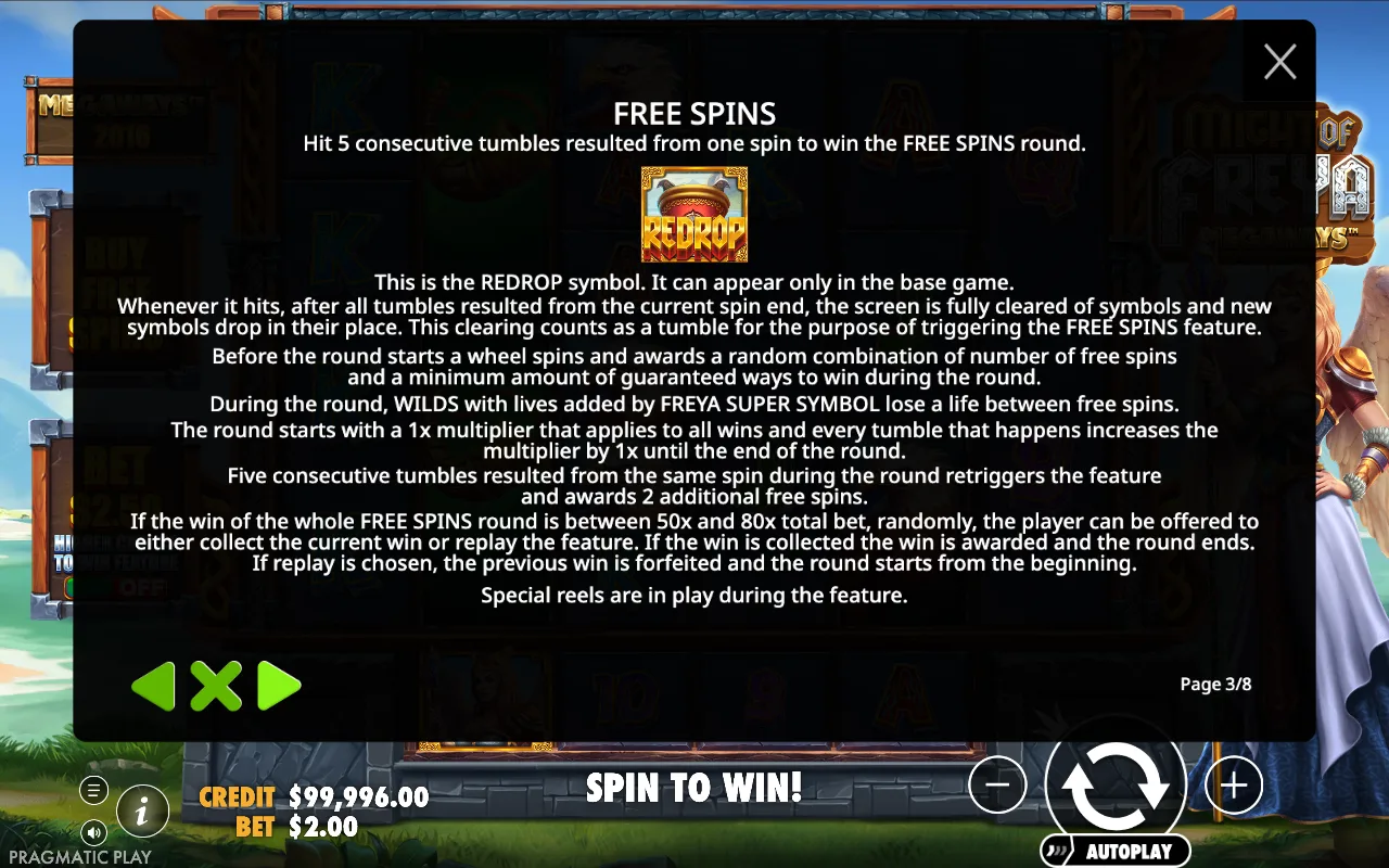 Free spins — Might of Freya Megaways