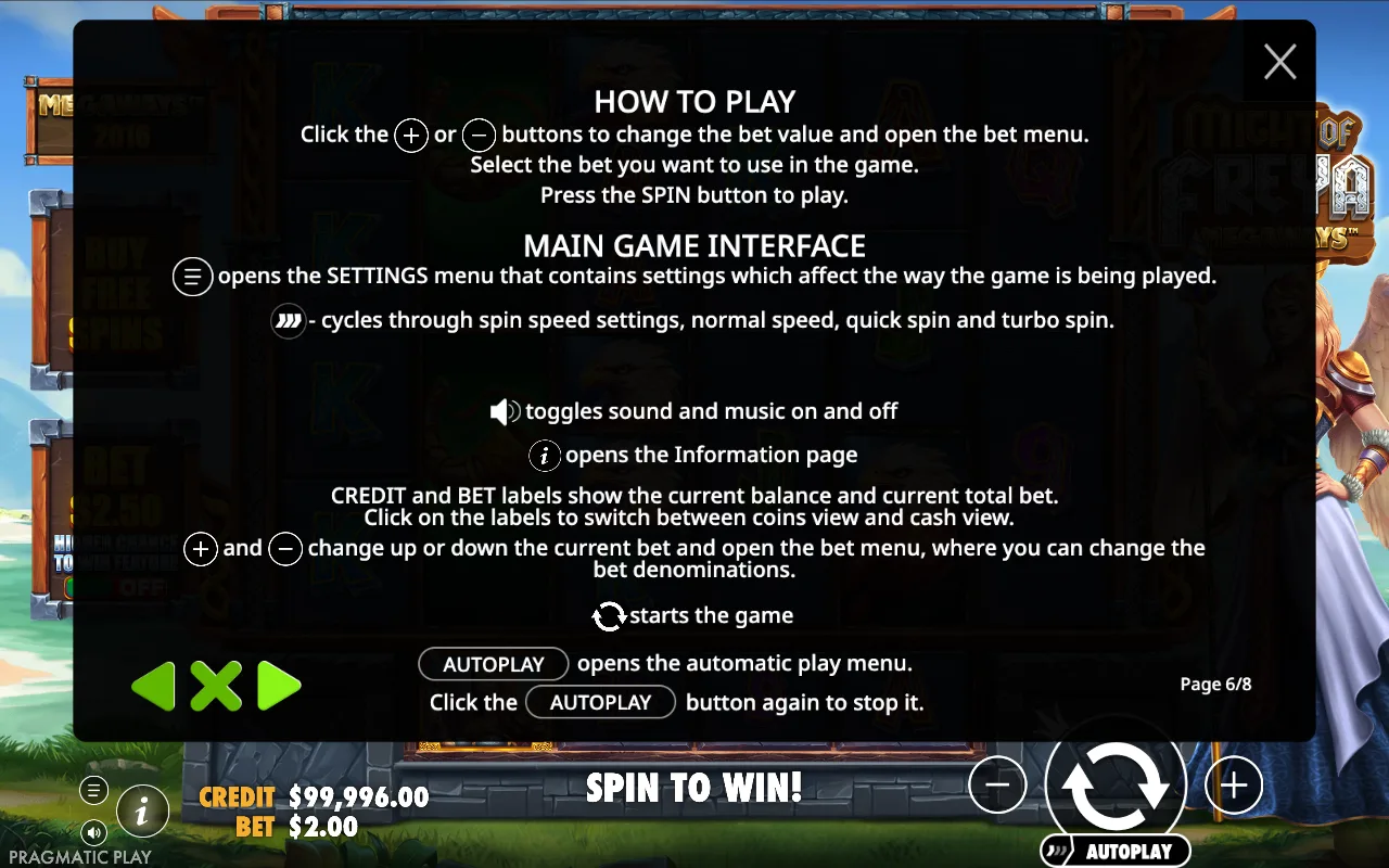 How to play — Might of Freya Megaways