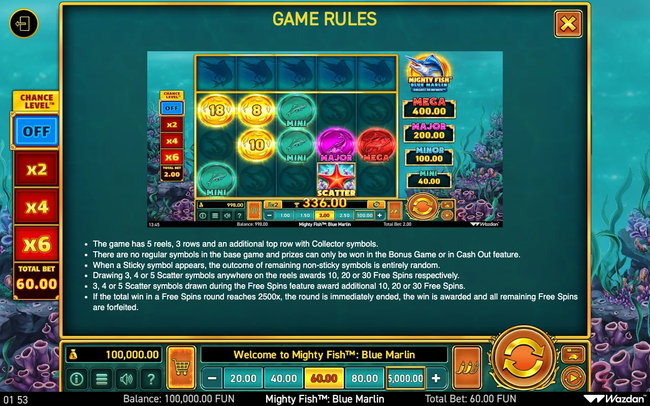 Game rules, page 8 — Mighty Fish Blue Marlin