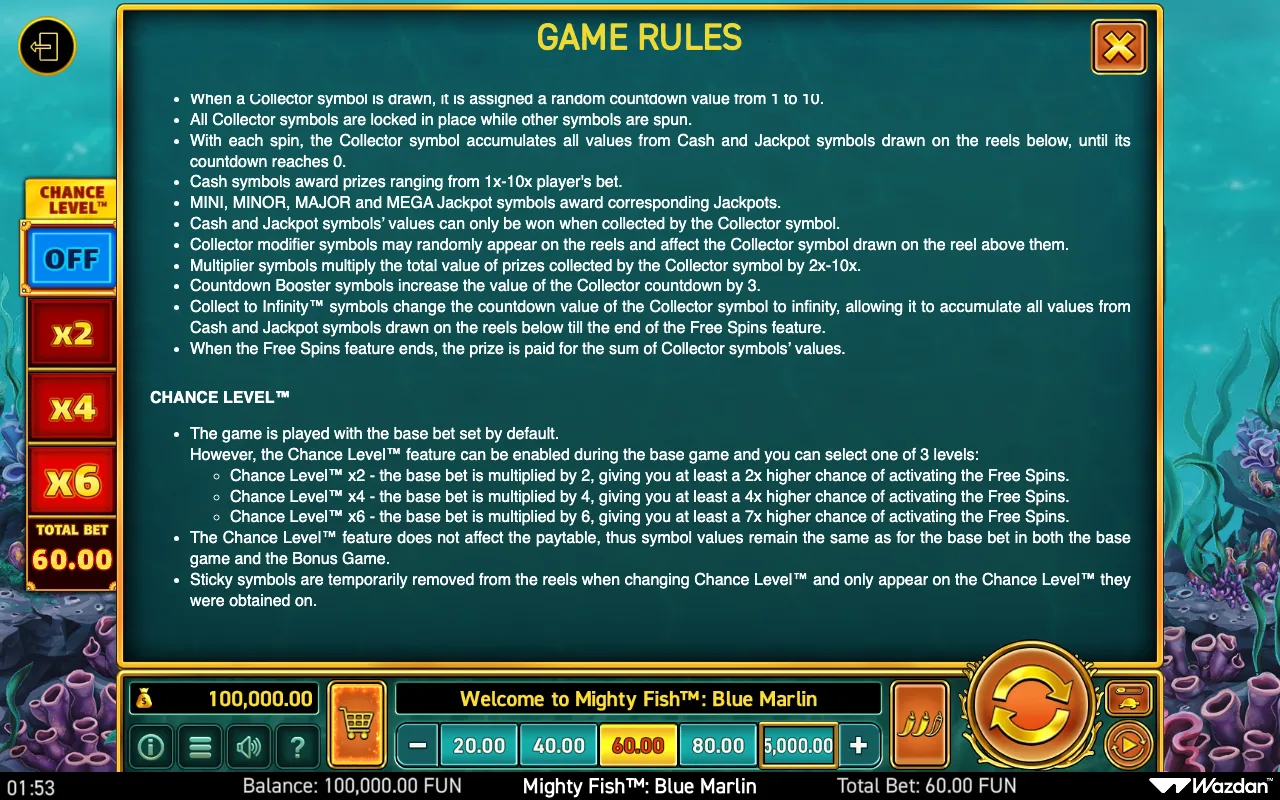 Game rules, page 9 — Mighty Fish Blue Marlin