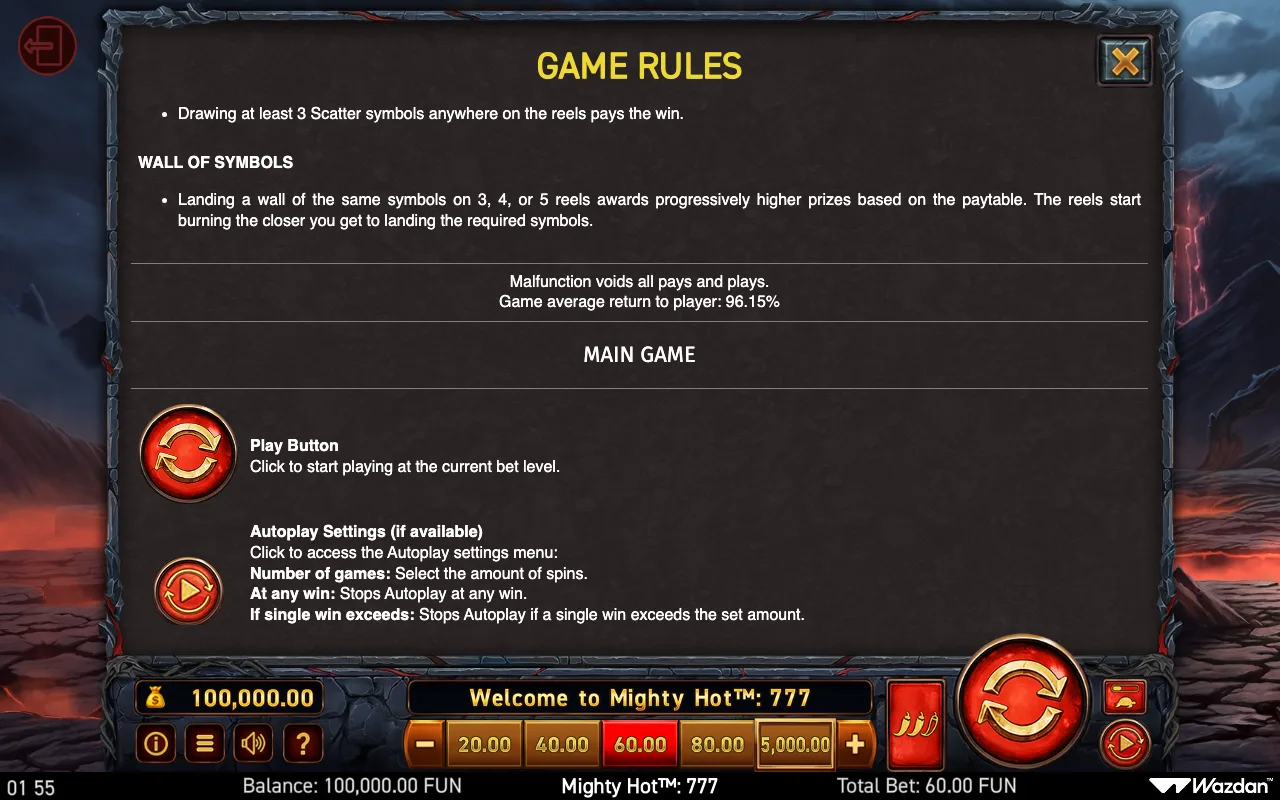 Game rules, page 7 — Mighty Hot 777