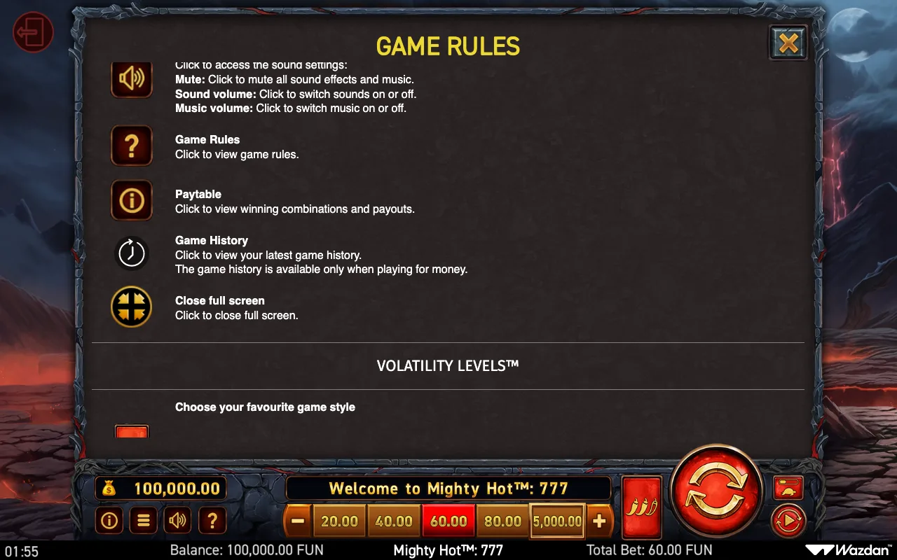 Game rules, page 9 — Mighty Hot 777