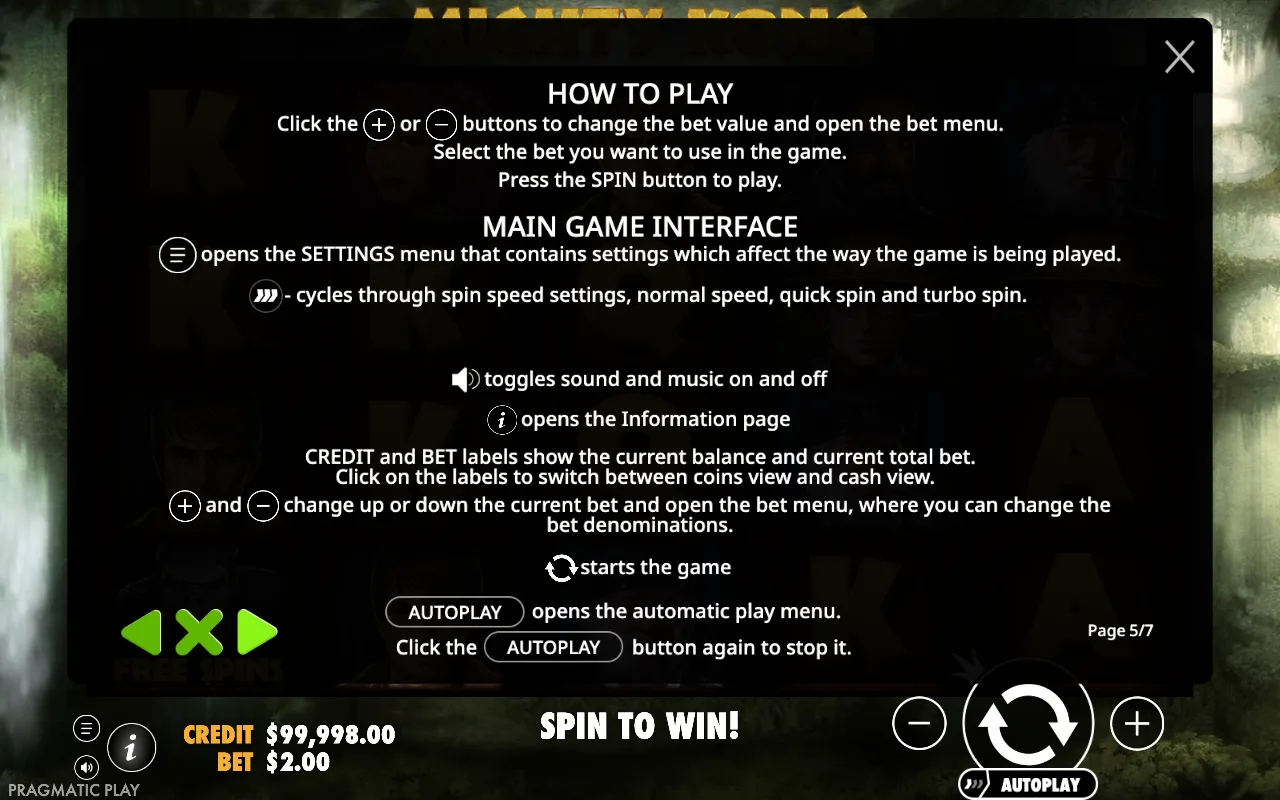 How to play — Mighty Kong