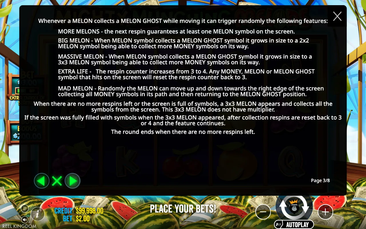 Game rules, page 3 — Mighty Munching Melons