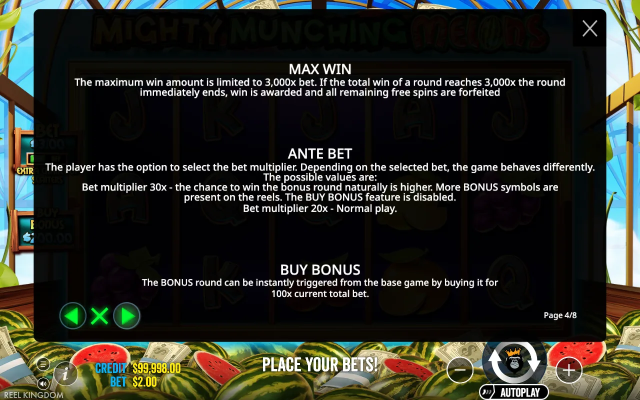 Max win — Mighty Munching Melons