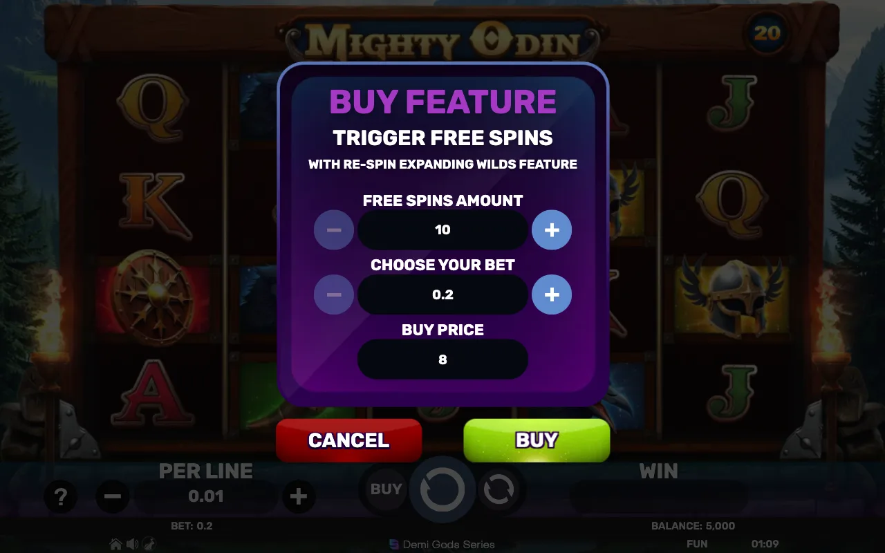 Buying the feature — Mighty Odin