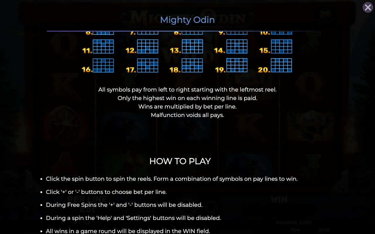 Game rules, page 6 — Mighty Odin