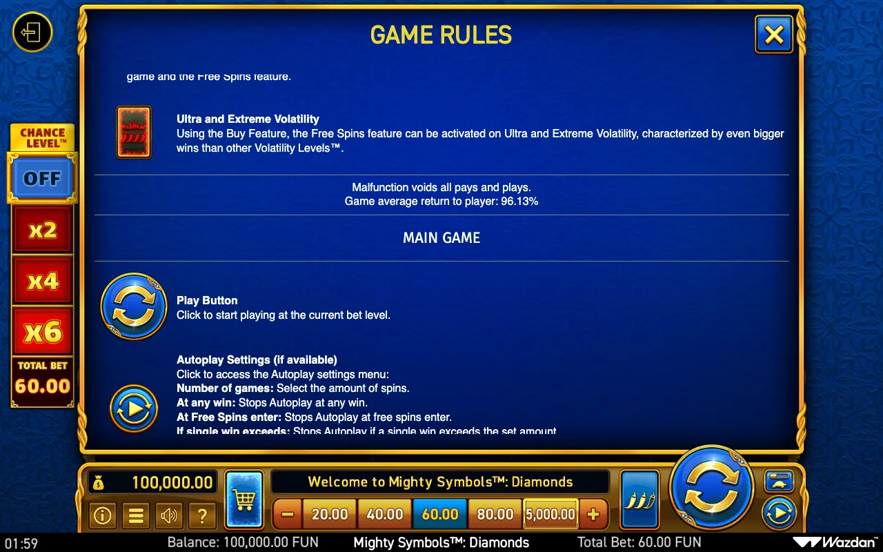 Game rules, page 10 — Mighty Symbols Diamonds