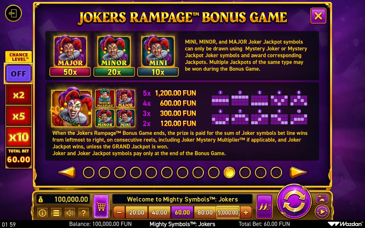 Game rules, page 10 — Mighty Symbols Jokers