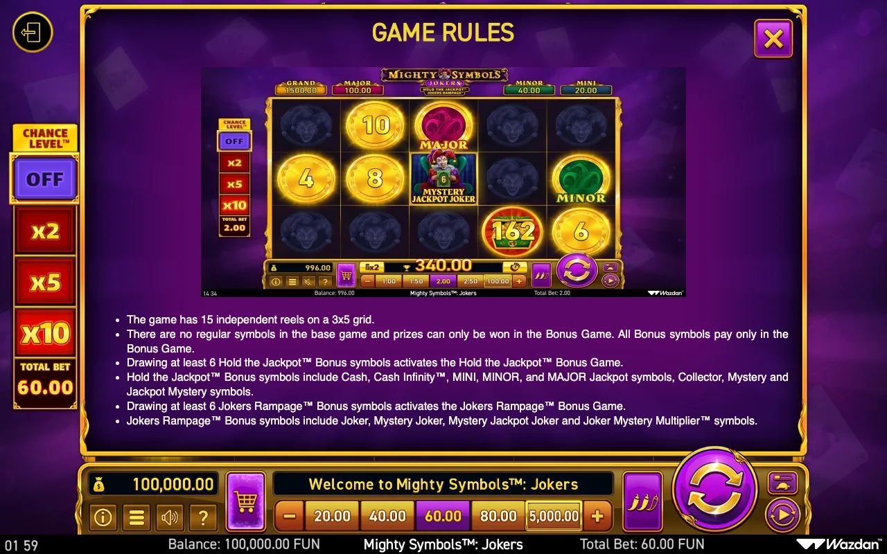 Game rules, page 13 — Mighty Symbols Jokers