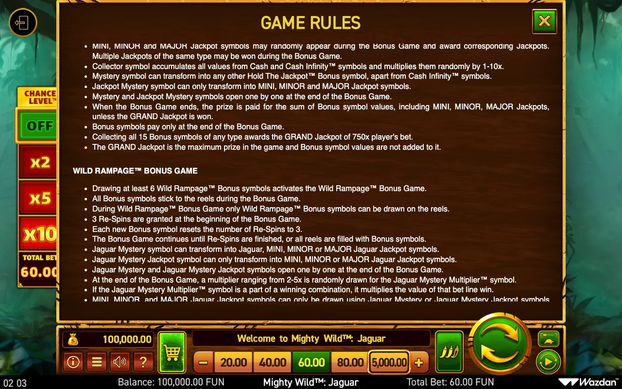 Game rules, page 14 — Mighty Wild Jaguar
