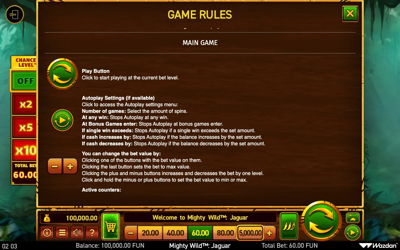Game rules, page 16 — Mighty Wild Jaguar