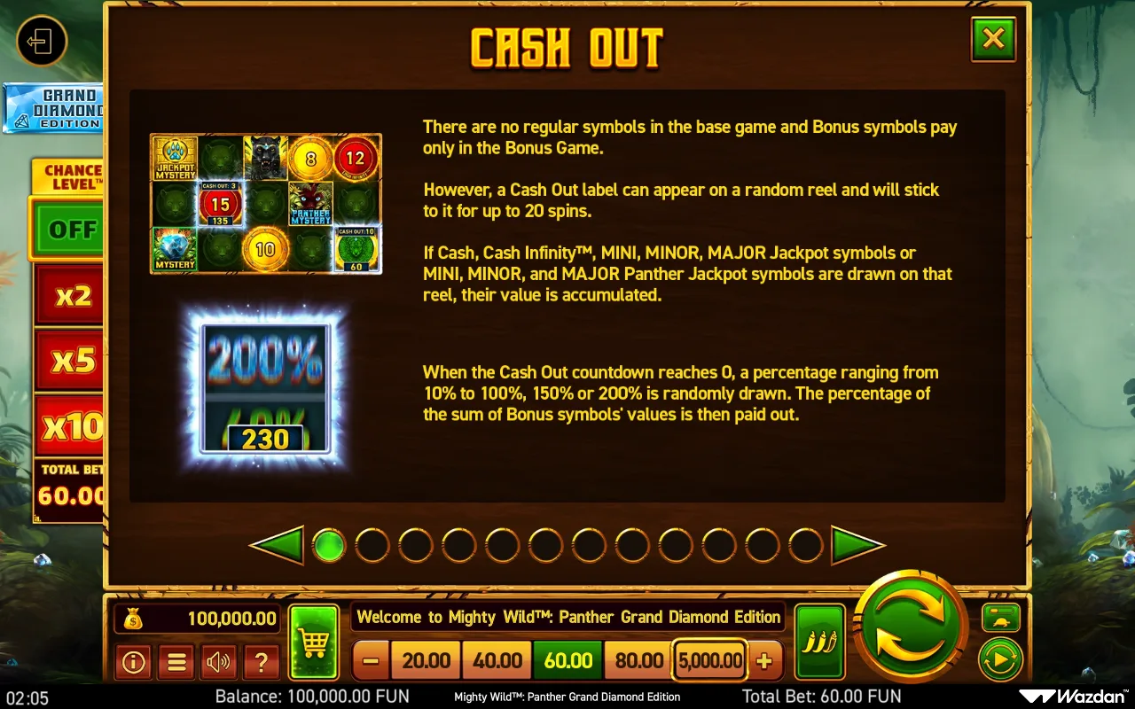 Game rules, page 1 — Mighty Wild Panther Grand Diamond Edition