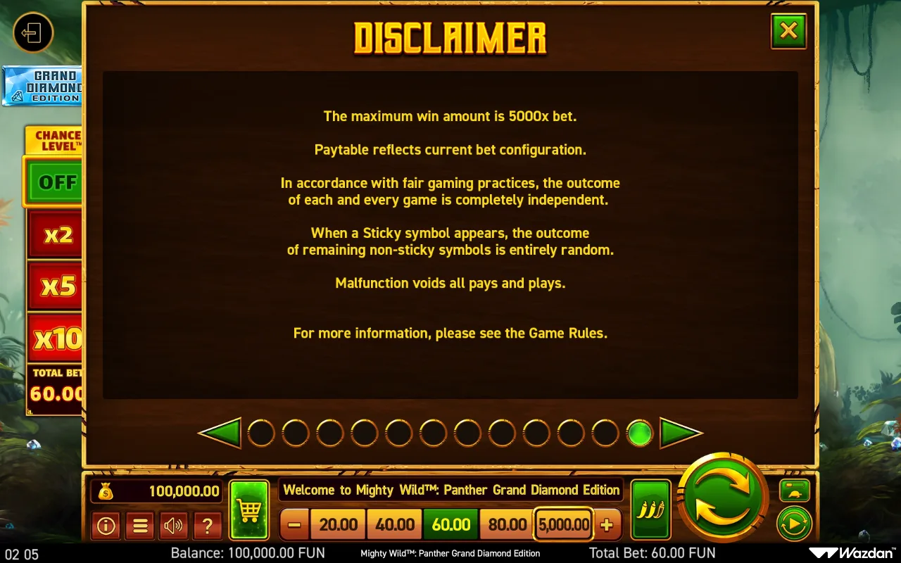 Game rules, page 12 — Mighty Wild Panther Grand Diamond Edition