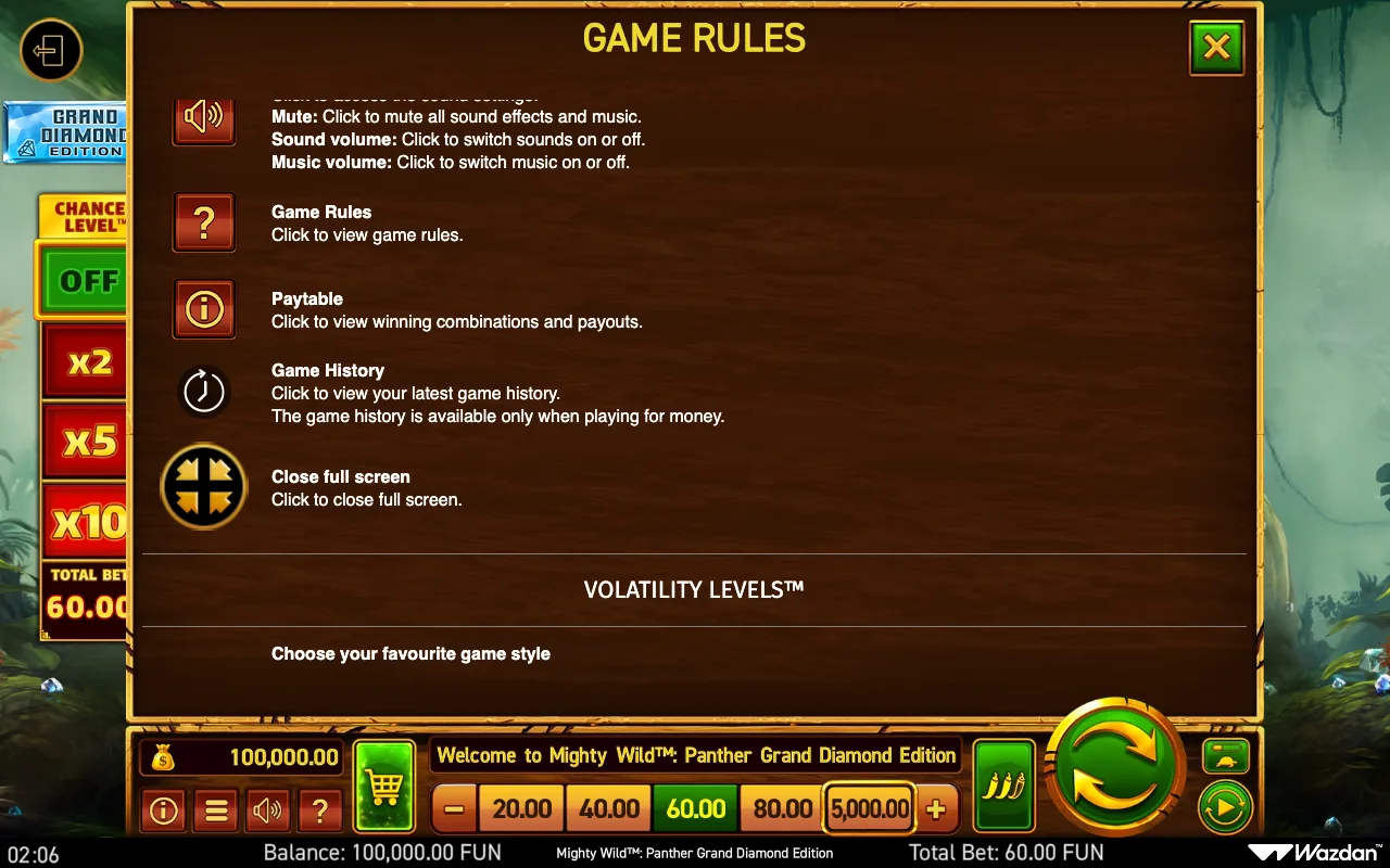 Game rules, page 17 — Mighty Wild Panther Grand Diamond Edition