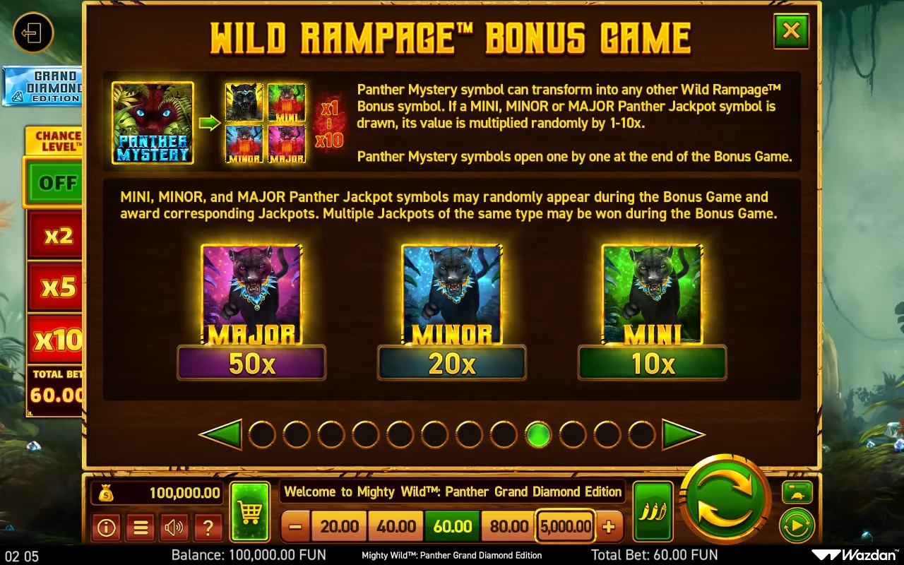 Game rules, page 9 — Mighty Wild Panther Grand Diamond Edition