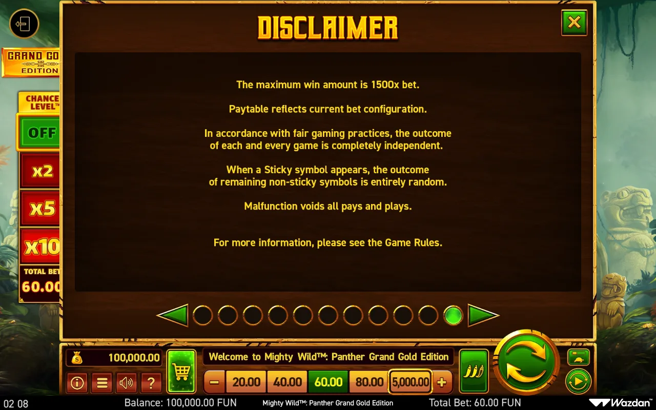 Game rules, page 11 — Mighty Wild Panther Grand Gold Edition