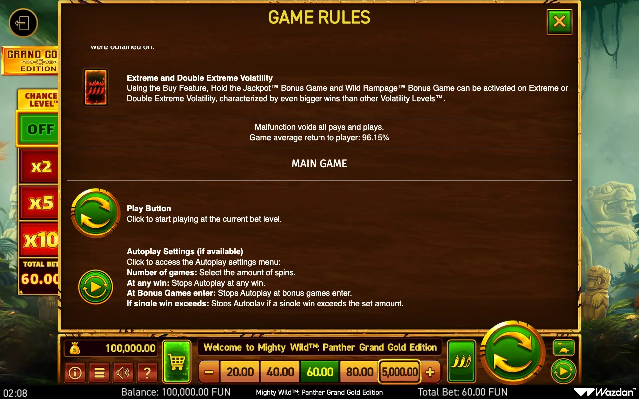 Game rules, page 14 — Mighty Wild Panther Grand Gold Edition