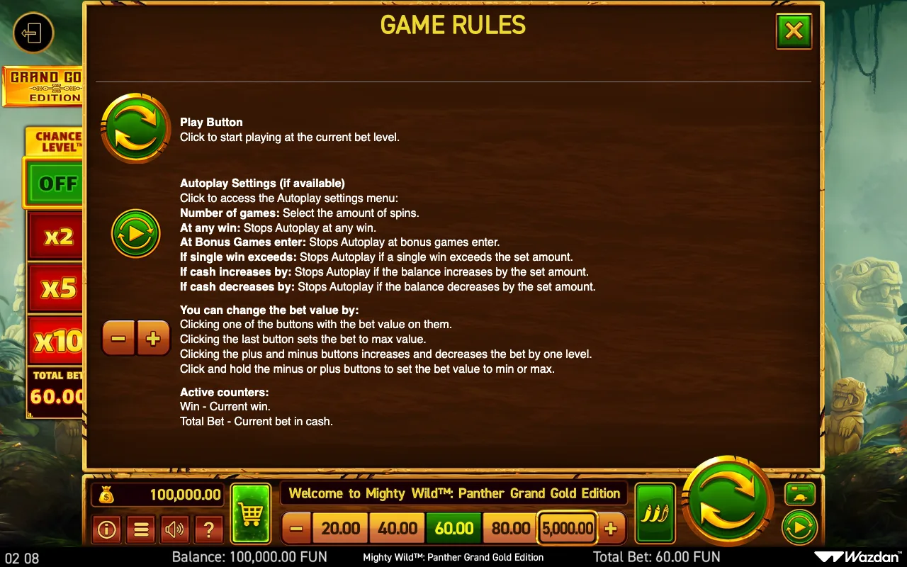 Game rules, page 15 — Mighty Wild Panther Grand Gold Edition