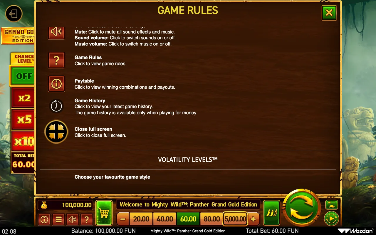 Game rules, page 16 — Mighty Wild Panther Grand Gold Edition
