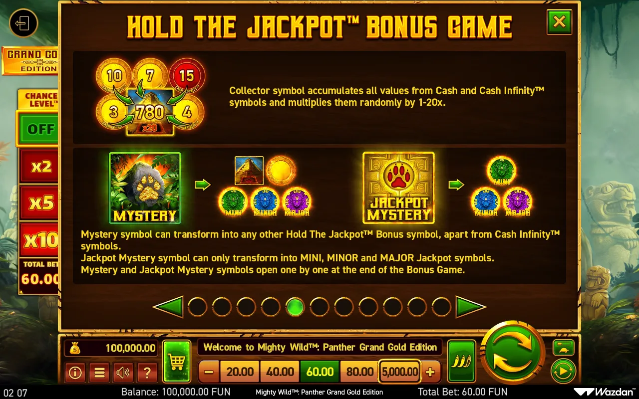 Game rules, page 5 — Mighty Wild Panther Grand Gold Edition