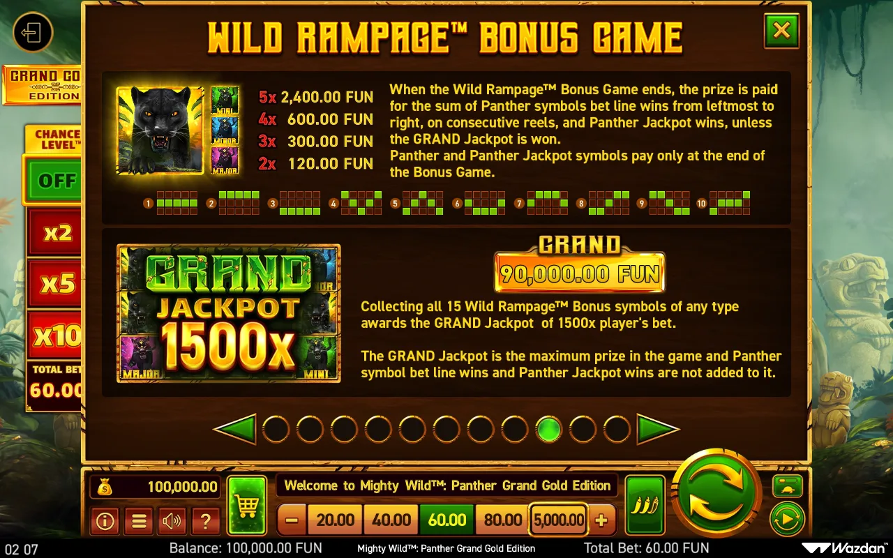 Game rules, page 9 — Mighty Wild Panther Grand Gold Edition