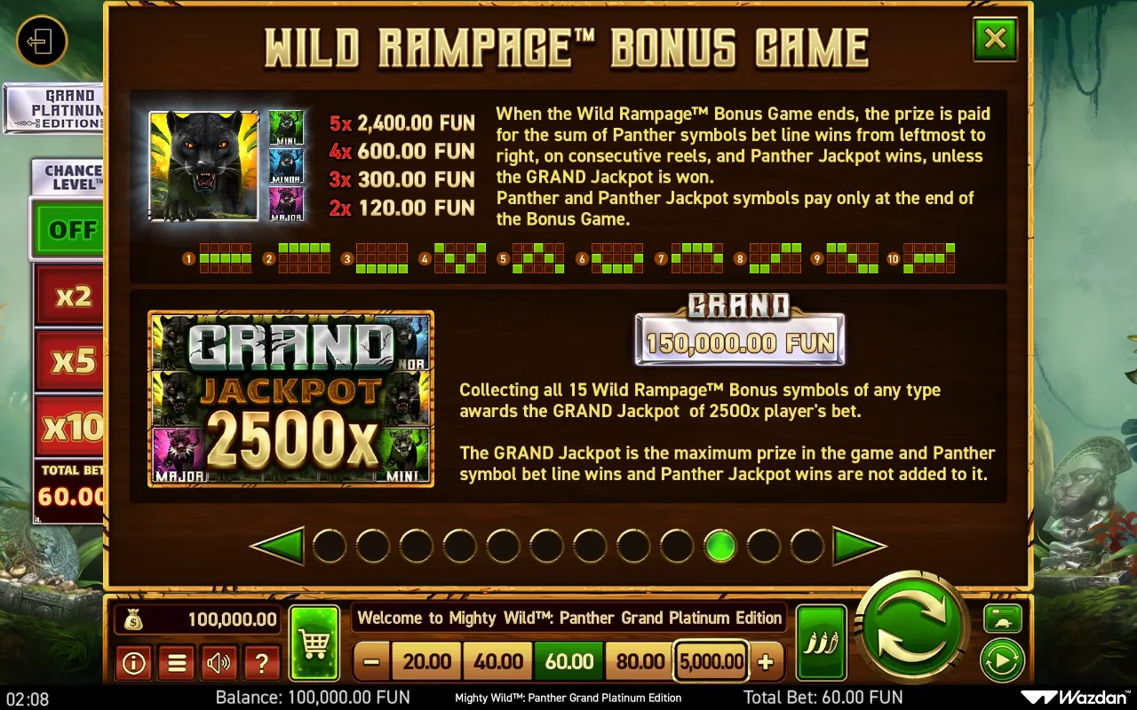 Game rules, page 10 — Mighty Wild Panther Grand Platinum Edition