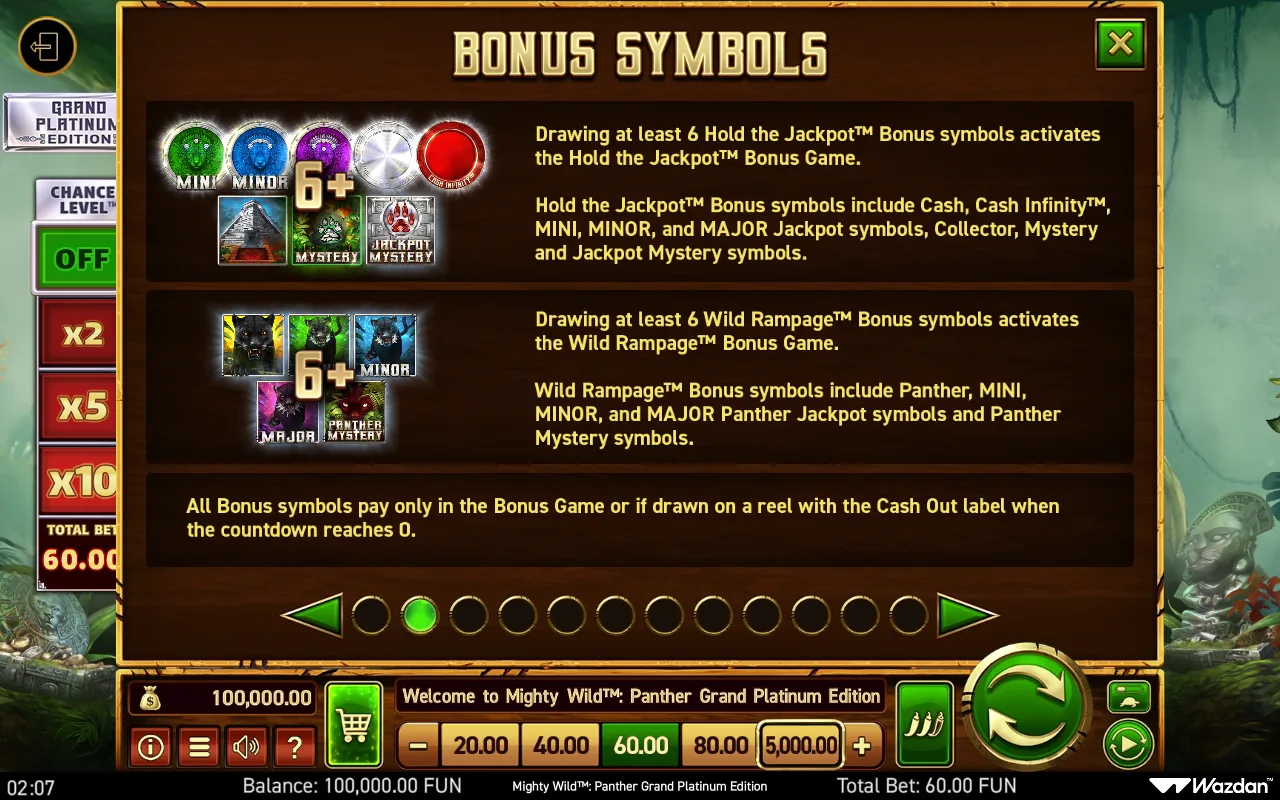 Game rules, page 2 — Mighty Wild Panther Grand Platinum Edition