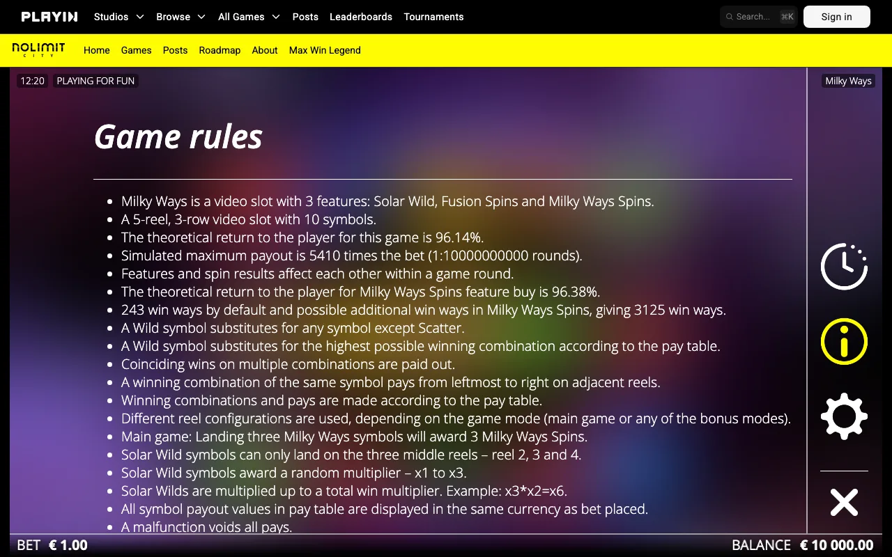 Game rules, page 1 — Milky Ways
