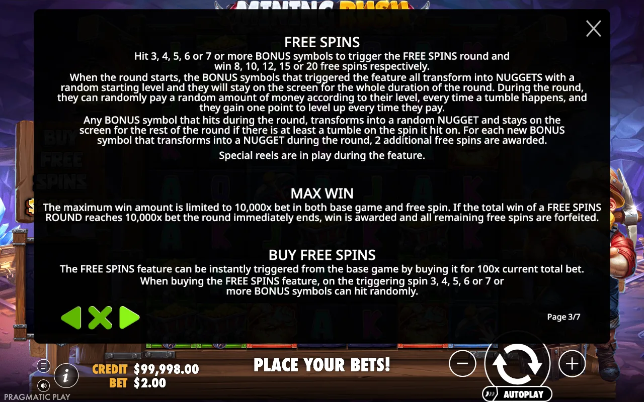 Free spins — Mining Rush