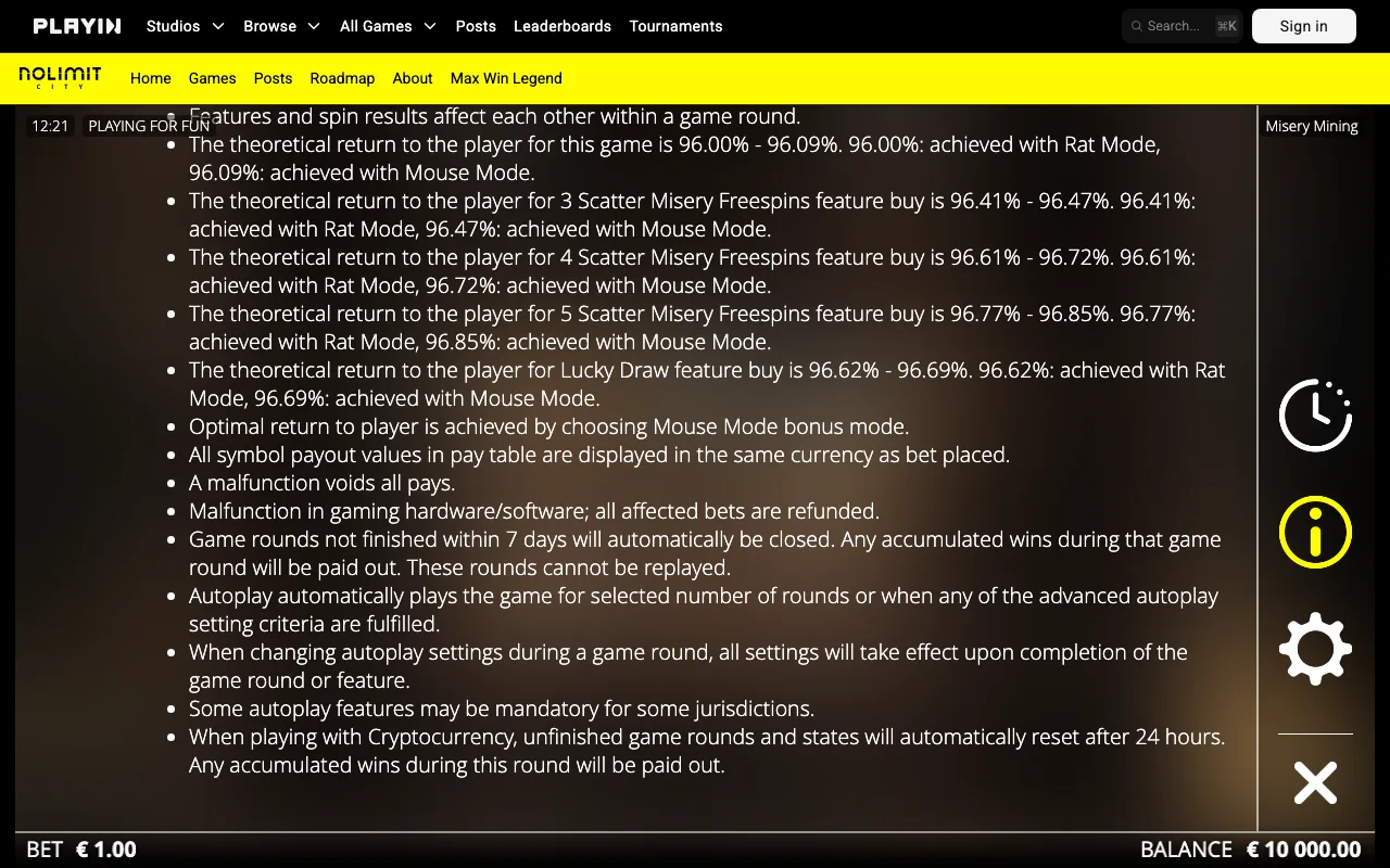 Game rules, page 3 — Misery Mining