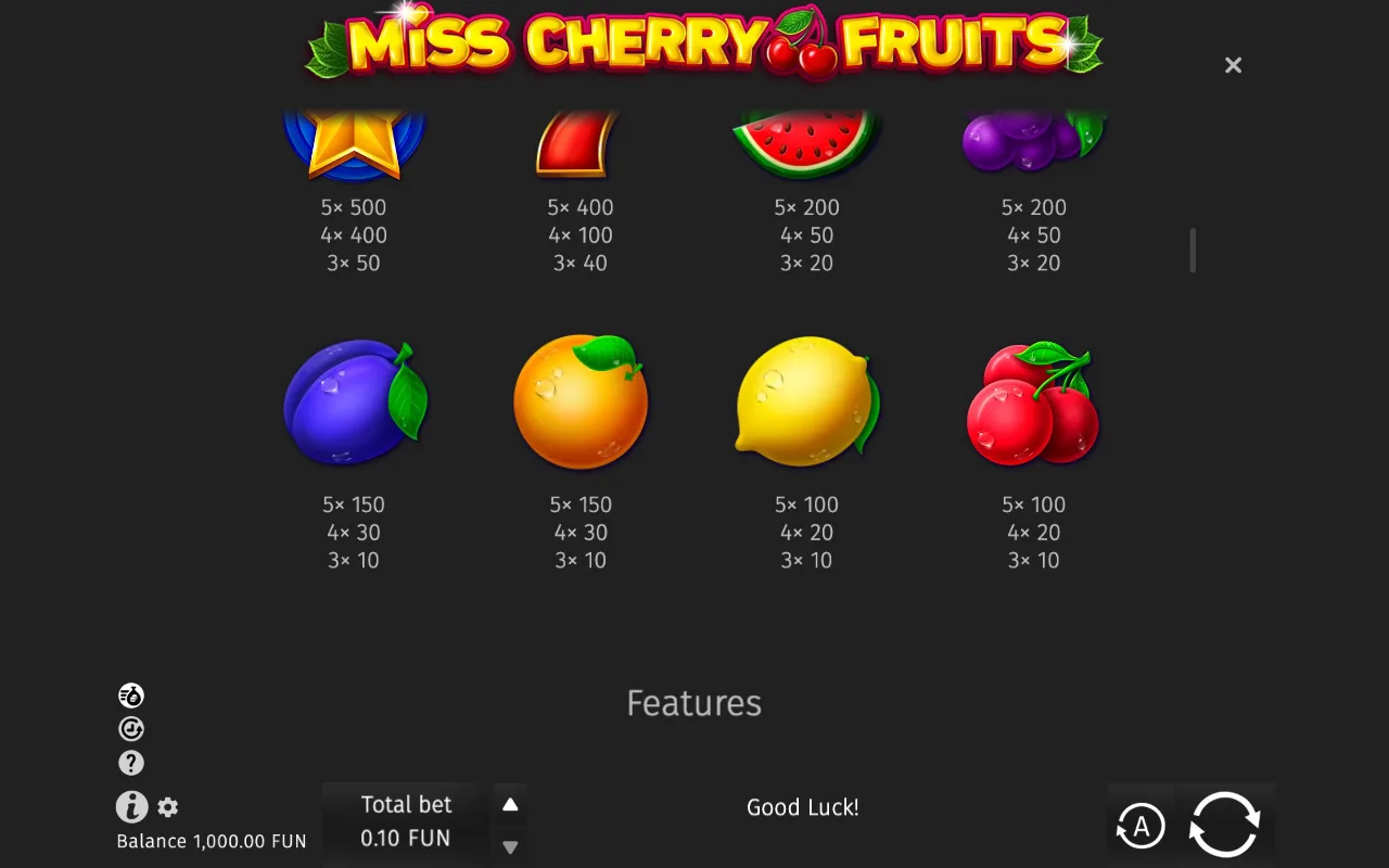 Game rules, page 2 — Miss Cherry Fruits