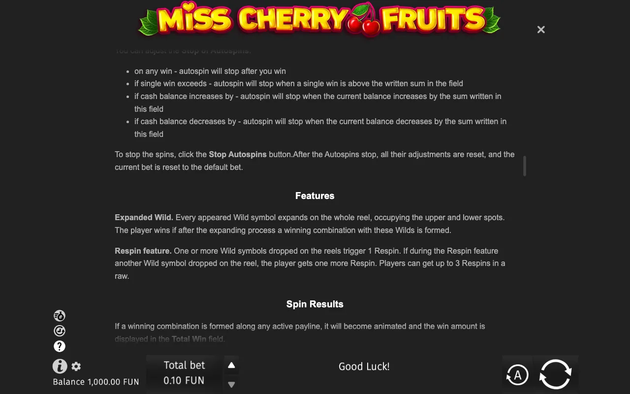 Game rules, page 7 — Miss Cherry Fruits