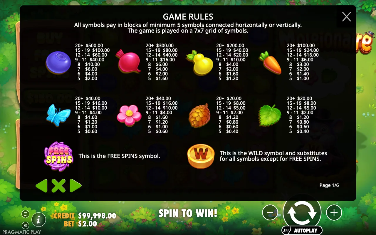 Game rules, page 1 — Moleionaire